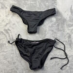 Victoria's Secret Pink Bikini Bottoms Womens Medium Swim Mini Ruched Tie Set